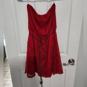 Medium Red Strapless Dress